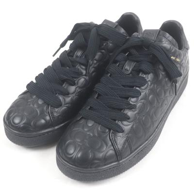 未使用品□COACH コーチ レザー SIG C DEBOSS シグネチャー ロゴエンボス ローカットスニーカー シューズ ブラック 43 メンズオススメ COACH（コーチ） 未使用品□COACH レザー SIG C DEBOSS シグネチャー