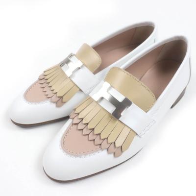 未使用品◇HERMES エルメス AF181070Z ロワイヤル H金具 フリンジ フラットシューズ レザー モカシン 34 箱・保存袋付き 伊製 レディース HERMES（エルメス） 未使用品◇HERMES AF181070Z ロワイヤル H金具