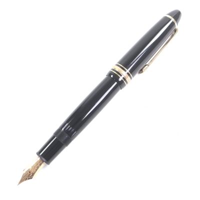 良品▼MONTBLANC モンブラン マイスターシュテュック 146 ペン先14K Bニブ ホワイトスター 万年筆 ブラック ゴールド ドイツ製 メンズ MONTBLANC（モンブラン） 万年筆 145 マイスターシュテュック