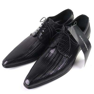 未使用品△DOLCE&GABBANA ドルチェ＆ガッバーナ 型押し ビジネスシューズ レザーシューズ ブラック 6 保存袋付き イタリア製 メンズ 未使用品△DOLCE&GABBANA ドルチェ＆ガッバーナ 型押し ビジネス