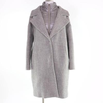 美品】ヘルノ☆ダブルプレストコート グレー 総柄 ウール×シルク