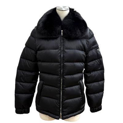 美品 PRADA ダウンコート Aライン ベルト付き フォックスファー L 