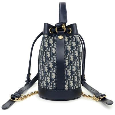 Christian Dior リュック・バックパック ネイビー CHRISTIAN DIOR Oblique Rider Backpack Navy Blue Jacquard Canvas