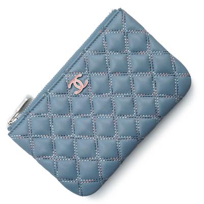 CHANEL ノベルティキルティングレザーミニ財布ネイビー シャネル ノベルティ 財布（レディースファッション） | ファッション