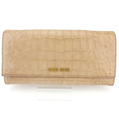 MiuMiu 財布 クロコ ピンク（レディースファッション） | ファッション