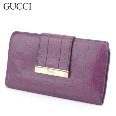 GUCCI マイクロシマ　長財布　ロゴプレート　パープル　レディース グッチ長財布 シマのおすすめ人気商品一覧 通販 - Yahoo!ショッピング