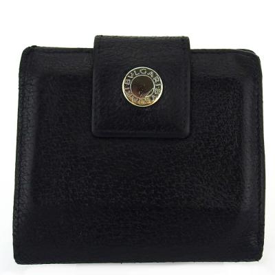 【BIGお買い物ラリー★30%OFFセール中】ブルガリ BVLGARI 二つ折り財布ロゴボタン ブラック シルバー レディース 中古 BVLGARI レディース二つ折り財布｜財布｜ファッション おすすめ人気
