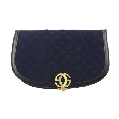 GUCCI レザー 長財布　ネイビー　美品 GUCCI グッチ 長財布 ネイビー