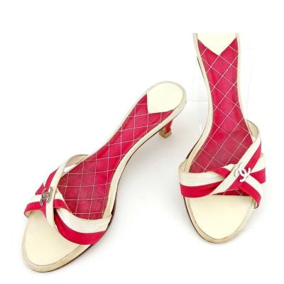 シャネル CHANEL バイカラー ミュール ココマーク シルバー CHANEL シャネル ミュール ココマーク バイカラー 36 CHANEL シャネル