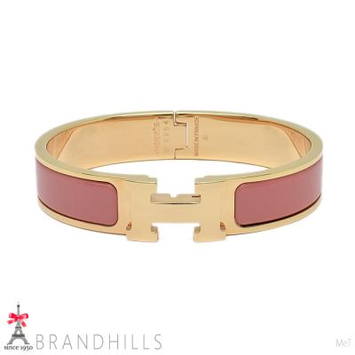 HERMES クリックH ピンクゴールド×ノアール ブレスレット エルメス クリックH ノワール ピンクゴールド金具 HERMES CLIC H