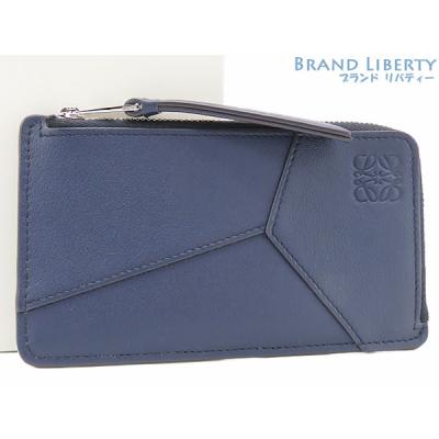 ロエベ パズル レザー ラウンドジップウォレット ブルー【カード・箱