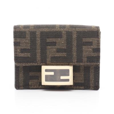 【極美品】FENDI 三つ折り財布　ズッカ　キャンバス FENDI フェンディ バゲット ズッカ ブランドオフ キャンバス 三
