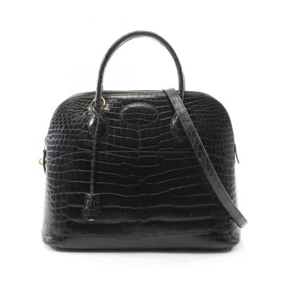 エルメス HERMES ボリード35 ハンドバッグ バッグ エキゾチックレザー ポロサスリセ レディース ブラック系 【中古】 HERMES（エルメス） ボリード35 ブランドオフ エキゾチックレザー