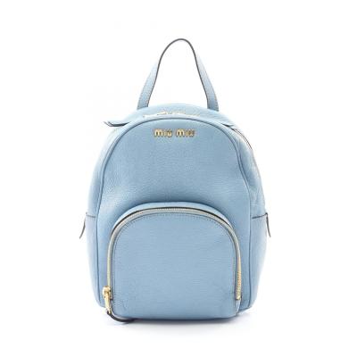 バッグ 1999FW miu miu leather backpack blue ブルー／ブラウン キャンバスxレザー バックパック | Miu Miu