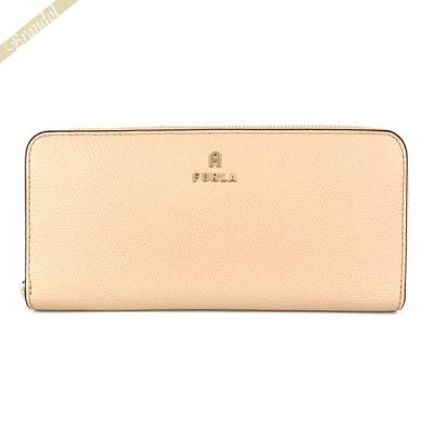 美品⭐️フルラ　FURLA 長財布　ピンク　ベージュ　型押し　本革 FURLA フルラ Furla Camelia 長財布 XL COROLLA+GREIGE ベージュ