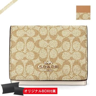 新品　COACH　コーチ 折り財布　ベージュ 3つ折り財布 COACH レディース三つ折財布（色：ベージュ系）｜財布