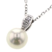 美品)ミキモト MIKIMOTO パールネックレス K18ホワイトゴールド ...