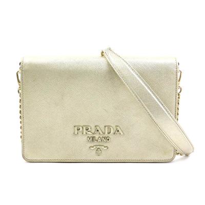 PRADA プラダ ショルダーバッグ チェーンウォレット ゴールド 14068 レディース【中古】 e61055a プラダ チェーンバッグ（ファッション）（色：ゴールド系）のおすすめ