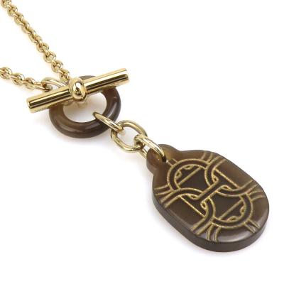 HERMES　エルメス　リズム　ネックレス　バッファローホーン　ブラウン系 HERMES エルメス リズム ネックレス バッファローホーン ブラウン系