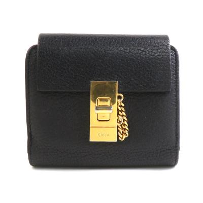 美品 Chloe クロエ ドリュー レザー 二つ折り財布 ミニ財布 ブラック 黒 Chloe（クロエ） 二つ折り財布 ドリュー レザー ブラック : ブランド