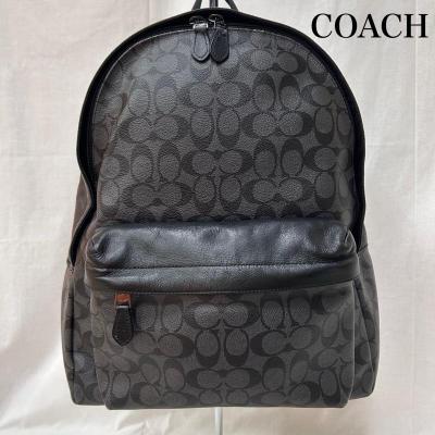 COACH ブラック シグネチャー バックパック[美品] 新品未使用】COACH リュック バックパック シグネチャー バッグ 男女