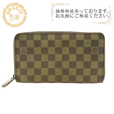 値下げ　最安値 ルイヴィトン　ダミエ柄 長財布 ブラウン系　ユニセックス ルイ・ヴィトン(LOUIS VUITTON) ダミエ(Demier) 財布 レディース