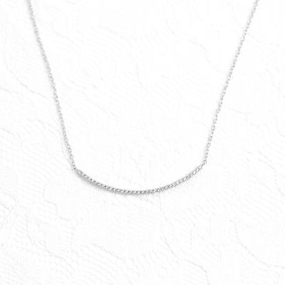 ダイヤモンド ライン ネックレス 0.14ct PT950 プラチナ スマイル 