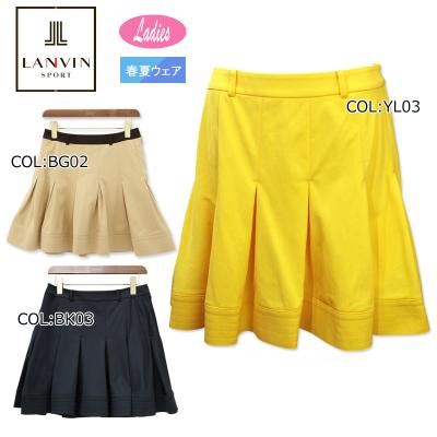 LANVIN SPORT ゴルフスカート 36 イエロー　ジッパー　ゴルフウェア ランバンスポール ゴルフスカート 36 イエロー ジッパー ゴルフ