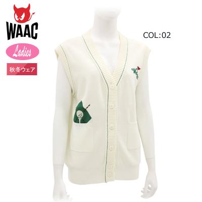 WAAC ワック 072334753 レディース ベスト ジレ 刺繍ベスト