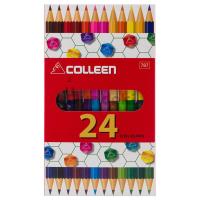 コーリン色鉛筆 colleen 787六角 12本24色紙箱入り色鉛筆 | 文具通販 ブンドキ.com Yahoo!店