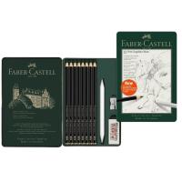 FABER-CASTELL ファーバーカステル PGMセット  ピットグラファイトマット鉛筆 (8硬度＋アクセサリーセット) | 文具通販 ブンドキ.com Yahoo!店