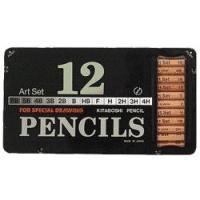 【名入れ無料】　北星鉛筆　4H〜6Bまで12本の鉛筆をセットした絵画用鉛筆セット　六角軸 | 文具の森ヤフー店