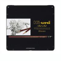 三菱鉛筆 鉛筆 ハイユニ アートセット (硬度10Ｈ〜10Bまで22本セット) HUAS | 文具マルシェ