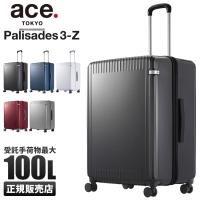 エース スーツケース LLサイズ 100L 軽量 大容量 超大型 長期滞在用 静音キャスター ストッパー トーキョーレーベル ace.TOKYO パリセイド3-Z 06916 | ビジネスバグズ
