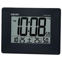 目覚まし時計 置き時計 温度湿度計 電波時計 セイコー SEIKO クロック 大画面 デジタル 黒 SQ770K | butler