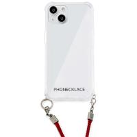 PHONECKLACE ロープショルダーストラップ付きクリアケース for iPhone 13 ダークレッド PN21593i13RD | BuzzFurniture