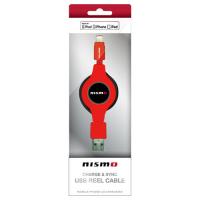 NISSAN 公式ライセンス品 NISMO CHARGE &amp; SYNC USB REEL CABLE FOR IPHONE RED NMMU | BuzzMillion