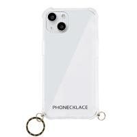 PHONECKLACE ストラップ用リング付きクリアケース for iPhone 13 ゴールドチャーム PN21599i13GD | BuzzMillion