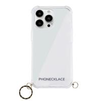 PHONECKLACE ストラップ用リング付きクリアケース for iPhone 13 Pro ゴールドチャーム PN21611i13PGD | BuzzMillion