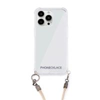 PHONECKLACE ロープショルダーストラップ付きクリアケース for iPhone 13 Pro ベージュ PN21604i13PBG | BuzzHobby