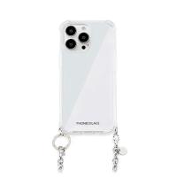 PHONECKLACE チェーンショルダーストラップ付きクリアケース for iPhone 14 Pro シルバー 背面カバー型 PN238 | BuzzHobby