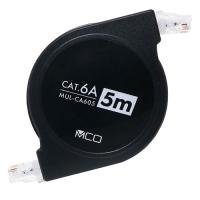 MCO コードリールCAT.6A LANケーブル 5mブラック MUL-CA605/BK | BuzzHobby