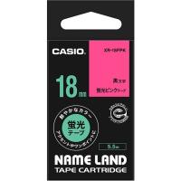 （まとめ） カシオ CASIO ネームランド NAME LAND スタンダードテープ 18mm×5.5m 蛍光ピンク／黒文字 XR-18FPK 1個 〔×4セット〕 | BuzzHobby