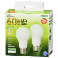 LED電球 2個入 E26 60形相当 昼白色 全方向 OHM 06-4708 LDA7N-GAG522P | ケーブルストア