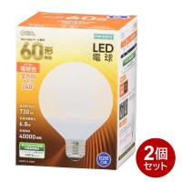 LED電球 ボール電球形 2個セット E26 60形相当 電球色 OHM 06-3164 LDG7L-GAG51-2P | ケーブルストア