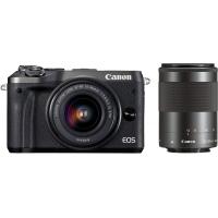 キヤノン Canon EOS M6 ダブルズームキット ブラック  EF-M15-45mm/EF-M55-200mm 付属 SDカード付き &lt;プレゼント包装承ります&gt; | カメラFanks-PROShop ヤフー店