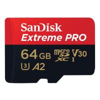 【メール便】サンディスク Extreme PRO microSDXC メモリカード 64GB SDカード変換アダプター付 SDSQXCU-064G-GN6MA【海外パッケージ】 | カメラの大林Yahoo!店