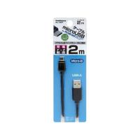 正規品／カシムラ USB充電＆同期ケーブルmicroUSB 2m 1.8A ブラック（AJ467） Kashimura 日用品 | モトメガネYahoo!店
