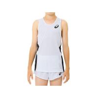 正規品／アシックス 2094A001 JR RUNNING SHIRT（Bホワイト×ブラック） サイズ：140cm ASICS キャンプ | モトメガネYahoo!店