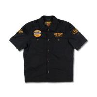 正規品／バンソン 2021春夏モデル VS21108S ワークシャツ（ブラック/イエロー） サイズ：3XL VANSON バイク | モトメガネYahoo!店